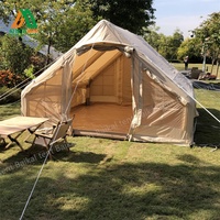 Tente de glamping gonflable en toile de coton à montage rapide pour 3-4 personnes, utilisable en toutes saisons