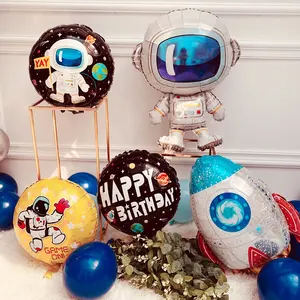 Penjualan Laris Balon Pesta Roket Luar Angkasa Globos Tema Balon Foil Selamat Ulang Tahun
