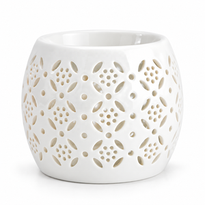 Bruciatore di Cera in Ceramica Bianca per Oli Essenziali con Design Cavo per Candele Tealight, Decorazione per Profumazione Casa - Product Image 5