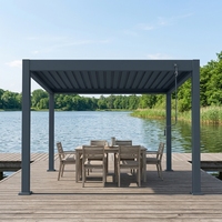 Gazebo en verre entièrement fermé, structure en aluminium thermolaqué antirouille, motorisé, écologique, pour jardin, villa, balcon