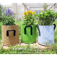 Sacs de culture en feutre noirs de 5 gallons avec poignées, pots en tissu à motif rond épaissi 300G pour la culture des légumes