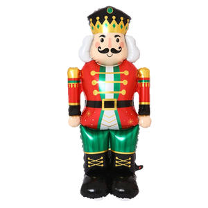 Ballons de Noël en aluminium-Grande taille, 1.2 mètres de haut Père Noël bonhomme en pain d'épice, soldat en noyer. - Product Image 3