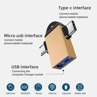 Adaptador OTG 2 en 1 Micro USB Tipo C Macho a USB 3,0 Hembra Micro y Tipo C Conectores OTG