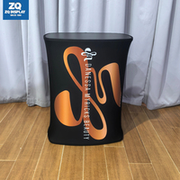 Structure de stand portable à tension rapide pour bannière en tissu, avec éclairage, comptoir de réception pop-up, pour promotion de marque mobile