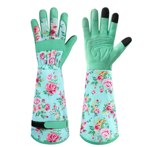 Women's Long Sleeve <b>Gardening</b> Gloves Nylon Gauntlet Cuff <b>Hook</b> Loop Closure Light Protective Hand Wash Care Imported for Yard - Product Image 1
