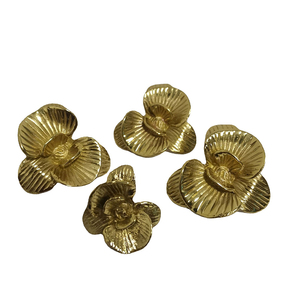 Factory Brass Orchid Cabinet <strong>Knobs</strong> Handles Furniture Decorative Hardware Kitchen Drawer Wardrobe <strong>Door</strong> Pulls - Product Image 6