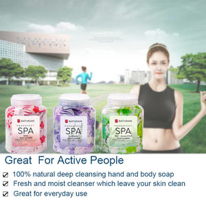 Jabón de baño corporal a base de hierbas naturales, papel blanqueador, hojas de jabón, pétalos y confeti, copos sólidos para lavar a mano - Product Image 5