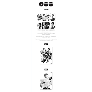 โปสเตอร์เพลงป๊อป BTS อารีรัง รูปแบบซีดี ภาษาเกาหลี อัลบั้มเคป๊อป กระดาษ พลาสติก ทุกวัย - Product Image 1