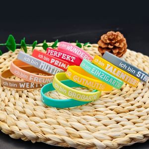 กำไลข้อมือซิลิโคนคำคมเยอรมันสุดสร้างแรงบันดาลใจ สายรัดข้อมือยางสำหรับผู้ชาย ผู้หญิง และวัยรุ่น ของขวัญเครื่องประดับมือ - Product Image 3