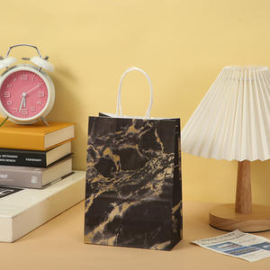 Style simple rétro papier kraft série de grains de marbre fourre-tout créatif vêtements à emporter shopping cadeau sac en papier commandes personnalisées - Product Image 5