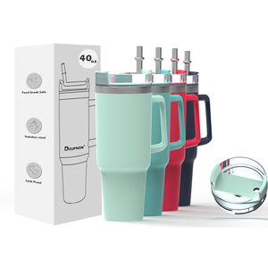 Oferta Especial: Vaso Térmico de Acero Inoxidable de Doble Pared de 40oz con Asa y Popote, Diseño Moderno con Recubrimiento en Polvo, Mantiene la Temperatura de 6 a 12 Horas, Regalos Corporativos - Product Image 1