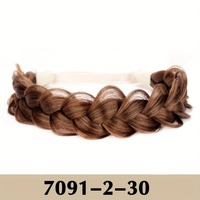 Perruque élégante tressée en une seule pièce pour femme - Aspect naturel, cheveux synthétiques lisses, parfaite pour un usage quotidien