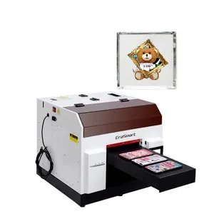 Reizjet A4 Flatbed Cylinder Automatic Printer uv Printing Machine for phone cases bottle key chain card printing