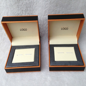 Factory Wholesale Custom Wooden <b>Cufflink</b> <b>Box</b> Leather Cover Velvet Interior Luxury Gentleman Cuff Links Storage Packaging <b>Box</b> - Product Image 3