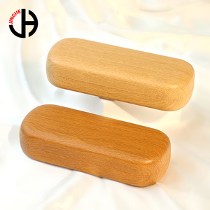Étui à lunettes en métal JINGHE, motif grain de bois, couleur café clair/bois foncé, pour lunettes - Product Image 4