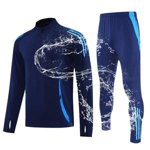 Футбольный тренировочный костюм: комплект с длинным рукавом, быстросохнущий, антибактериальный, автоматическая обработка, с возможностью нанесения логотипа на заказ, для тренировок по футболу - Product Image 1