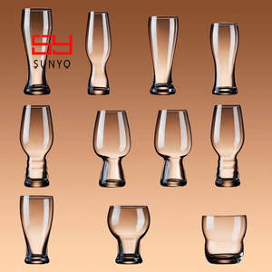 Vaso de Cerveza Transparente Clásico SUNYO con Logotipo Personalizado, Vaso de Cerveza de Cristal Soplado a Mano, Vasos Populares para Beber - Product Image 5