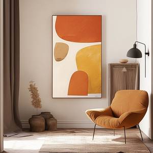 NGHỆ THUẬT trừu tượng đương đại bức tranh vải sơn tường nghệ thuật vuông màu cam màu be vàng tay sơn Thêm lớn bức tranh trừu tượng - Product Image 1