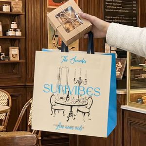 Customized Logo Print Eco-Friendly Biodegradable Recyclable Disposable <b>Coffee</b> Bakery Afternoon Tea <b>Takeaway</b> Kraft Paper Bag - Product Image 5