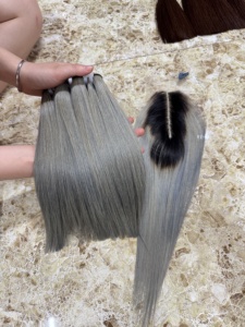 Cabello Humano Vietnamita 100% Natural, Cabello Virgen con Cutícula Alineada, Mechones con Puntas Gruesas para Exportación al por Mayor - Product Image 2