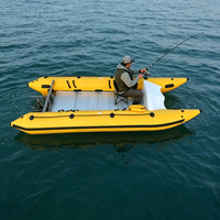 Bateau Catamaran Gonflable de 14 pieds, Bateau Gonflable pour 6 Personnes, Mini Bateau Catamaran