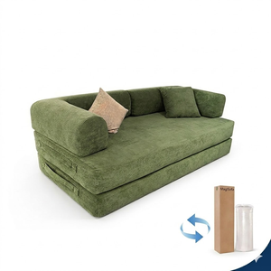 Wholesale Modern Luxury Folding Sofa Bed <b>Set</b> Linen Fabric Vacuum Packed Compressed Living Room Furniture Manufacturer - Product Image 1