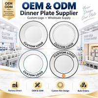 Assiette en céramique personnalisée avec logo, vente en gros, assiette à dîner en porcelaine blanche, OEM ODM, vaisselle pour restaurants et hôtels, commandes en gros