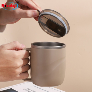 Taza de Titanio con Tapa y Asa, Taza Portátil para Café y Té, para Oficina, Aire Libre y Camping, Blanca y Marrón - Product Image 4