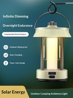 Lampe d'ambiance LED pour camping extérieur, en ABS, à intensité variable, effet ciel étoilé, portable, rechargeable, solaire, charge Type-C