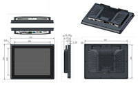 Brillo de la interfaz del logotipo personalizado, panel táctil integrado industrial de pc todo en uno, rs485/rs232 i3 i5 i7