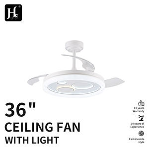 Ventilateur de plafond à LED haute luminosité, 4 pales, moteur CC 6 vitesses, télécommande, design moderne, salon, salle à manger, chambre à coucher, corps en fer - Product Image 2