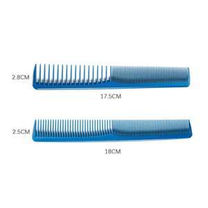 Peines de plástico desechables de doble cara con dientes anchos para barbería, color azul, al por mayor - Product Image 4