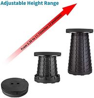 Tabouret télescope amélioré noir chaise pliante léger tabouret rétractable portable plus fort pour Camping randonnée