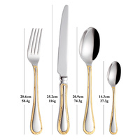 Service de couverts en argent antique pour hôtel et restaurant, de haute qualité, en acier inoxydable 304, en argent et en or, pour mariage