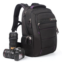 Sac à dos professionnel pour appareil photo, grande capacité, support de trépied, antivol, imperméable, sac à dos pour appareil photo d'extérieur