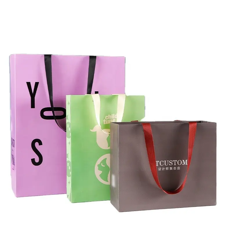 Luxury Custom Printed Brand Logo Design Promotion Clothing Retail Gift Shopping Jewellery Paper Bag With Handle