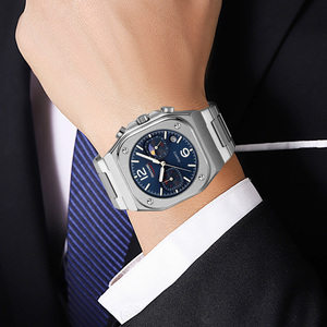 SKMEI 9368 高級シチズンムーブメント搭載ステンレススチールラウンドダイヤルクォーツ腕時計、ムーンフェイズ付き、ユニセックス - Product Image 1