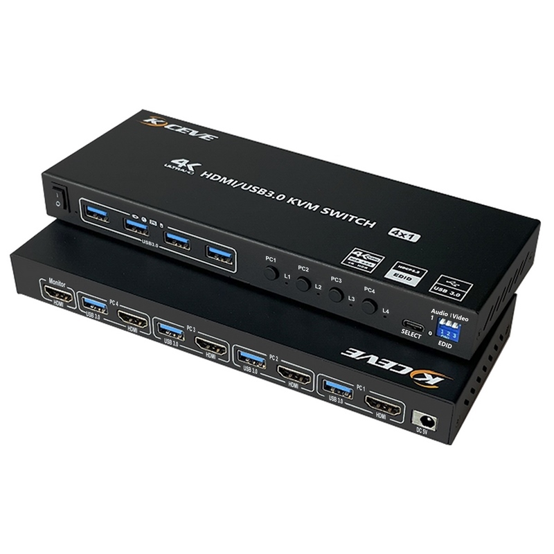 KVM переключатель 2 монитора 2/4 компьютеров KC-KVM401A USB 3,0 HDMI KVM