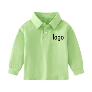 Chemise polo à manches longues pour garçons, élégante et chaude pour l'automne, col montant, imprimé cartoon personnalisé - Product Image 3