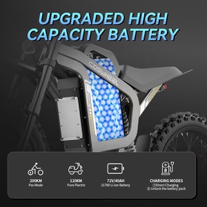 <span class=keywords><strong>Moto</strong></span> électrique Coswheel R19, moteur 6000W, batterie 72V 40Ah, autonomie 100 km, vitesse maximale 75 km/h, vélo électrique Stealth Bomber - Product Image 6