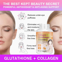 Welnessways Vente Chaude L-Glutathion Haute Pureté en Gélules Molles, Marque Privée, Soins de la Peau, Collagène et Vitamine C, Adultes - Blanc