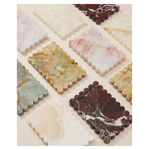 Light Luxury Modern Design <b>Marble</b> Wood <b>Coasters</b> Round Mix Color - Product Image 4