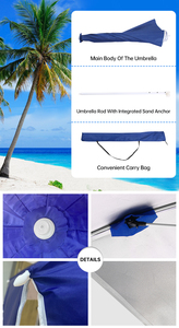 CHANODUG-paraguas de playa personalizado, sombrilla portátil para exteriores - Product Image 6