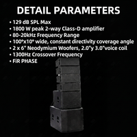 Système de sonorisation Line Array HDL-206A PRO, 2 voies, double haut-parleur de 6 pouces en néodyme, Line Array alimenté pour spectacles en extérieur
