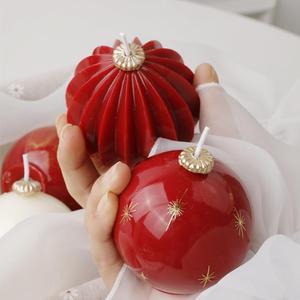 Round Spiral <strong>Candle</strong> Ball Festival Decoration Lantern Shaped <strong>Red</strong> White Scented <strong>Candle</strong> for New Year Christmas Holiday Diwali - Product Image 5