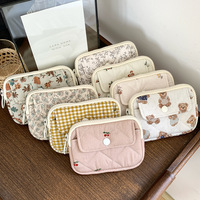 Tas penyimpan kartu kecil Mini bunga kartun lucu kustom dompet Clutch wanita berlapis tas tangan dompet koin tas lipstik rias