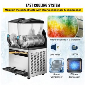 Slush Machine 2 Tanques 15L * 2 Bebida congelada 1000W Uso comercial - Product Image 6