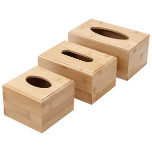 Bamboo Tissue Box Rectangle Standing Type Custom Logo Hotel Restaurant Storage Box - Product Image 5