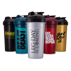 Botella de plástico sin Bpa para <span class=keywords><strong>Fitness</strong></span>, mezclador deportivo de proteína para gimnasio, con logotipo personalizado - Product Image 1
