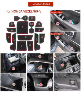 Tapis de tasse de fente de porte anti-dérapant classique pour <span class=keywords><strong>Honda</strong></span> Vezel <span class=keywords><strong>HR</strong></span>-<span class=keywords><strong>V</strong></span> 2021 <span class=keywords><strong>2022</strong></span> HRV accessoires intérieurs caboteur de coussin de porte antidérapant - Product Image 2